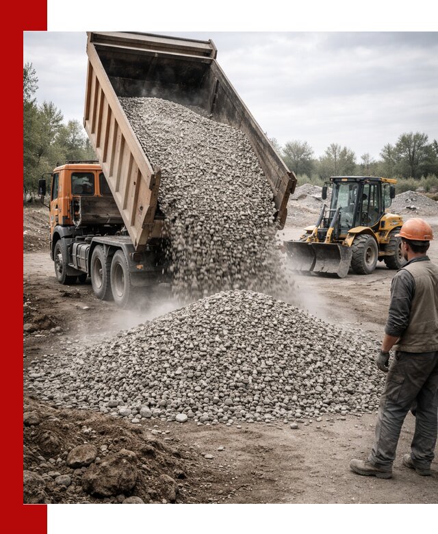 Доставка щебня в Соколе крупными и мелкими фракциями