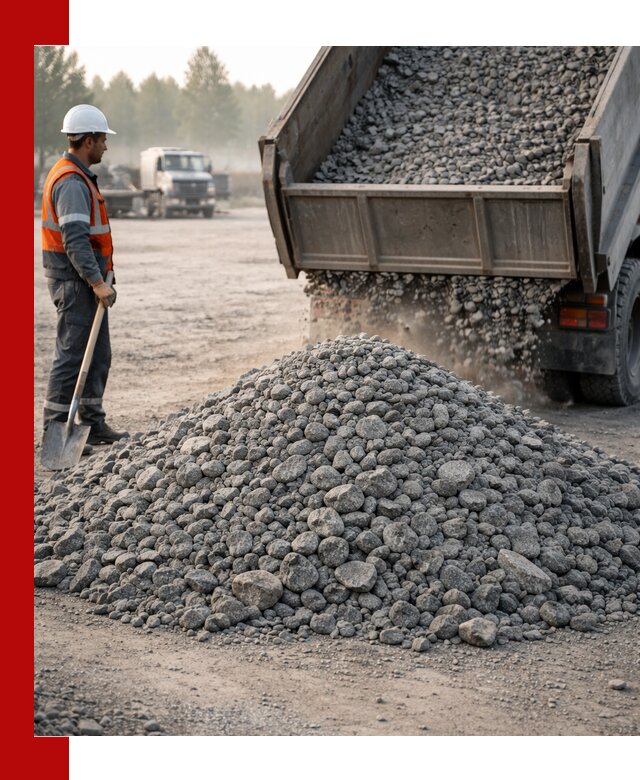 Гранитный щебень фракции 100–201 для строительства в Соколе