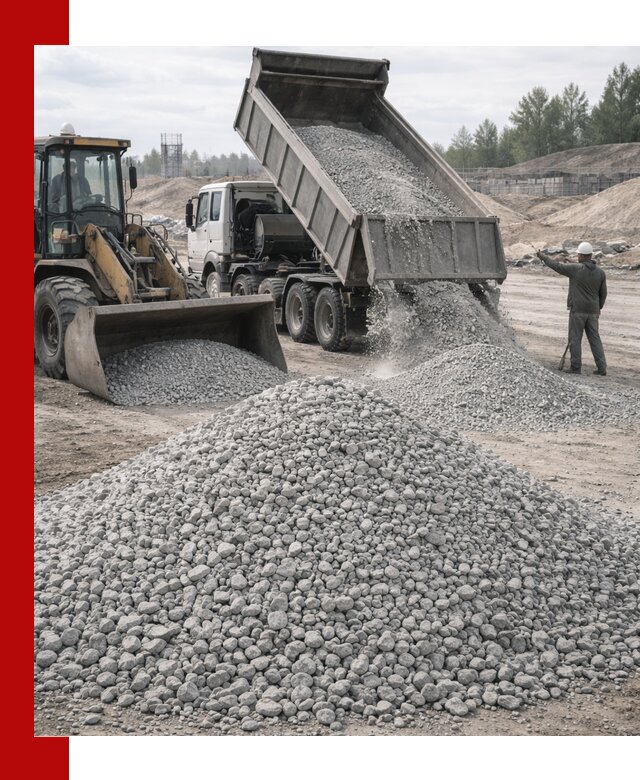 Доставка известнякового щебня фр. 5–20 в Соколе