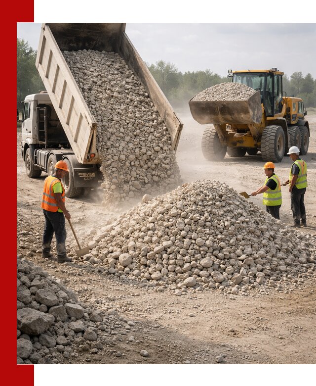 Доставка известнякового щебня фр. 40-70 в Соколе