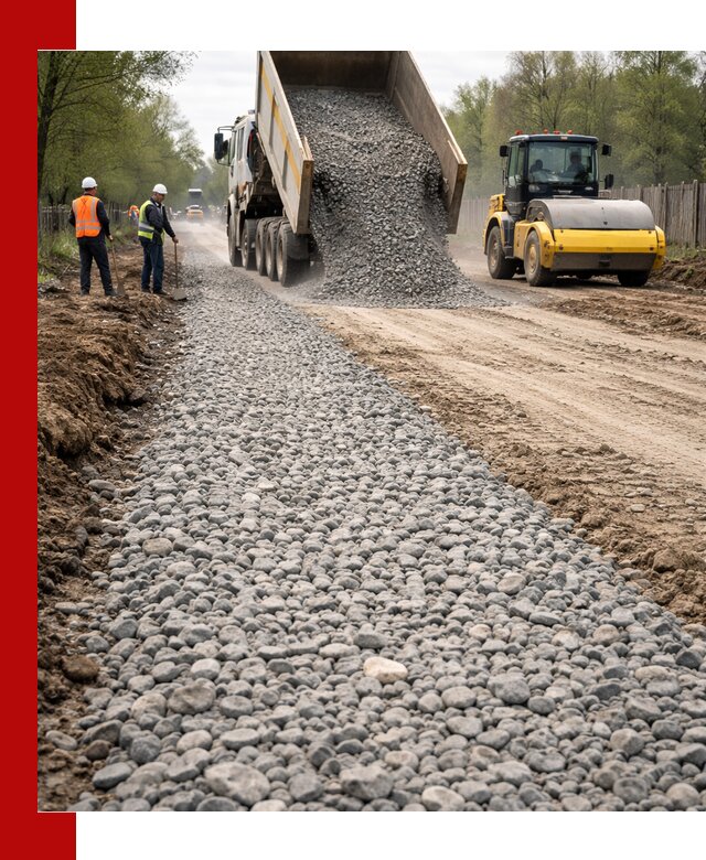 Доставка щебня для отсыпки дорог в Соколе высокого качества