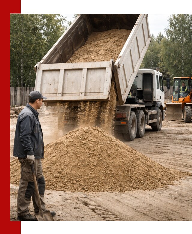 Доставка и продажа песка с разгрузкой в Соколе