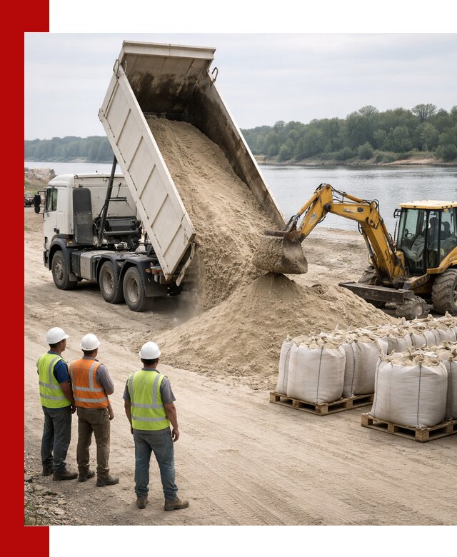 Доставка речного песка в Соколе самосвалами и погрузкой