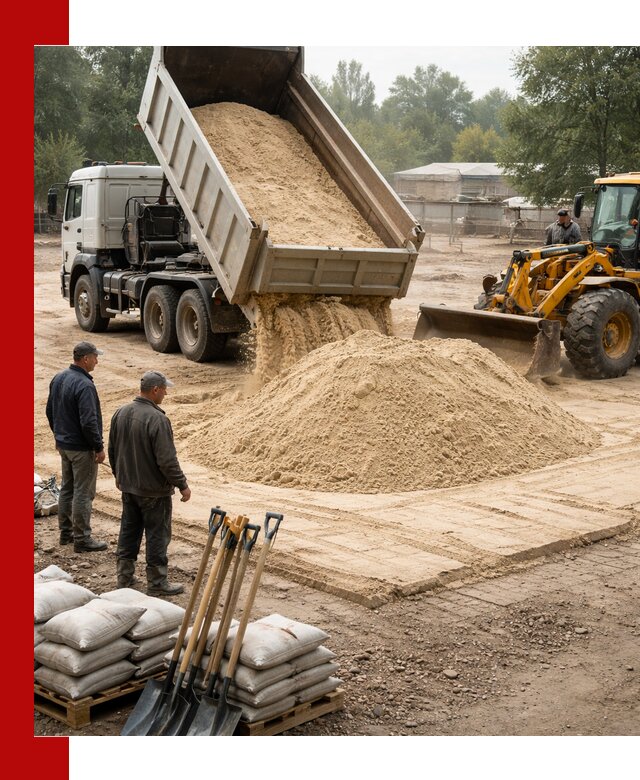 Доставка мытого песка в Соколе с самосвалами по выгодной цене