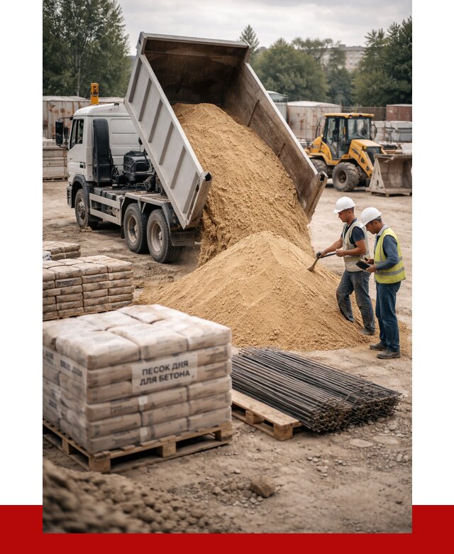 Песок для бетона в Соколе от 2605 р. с доставкой, ПРОНЕРУДСкл