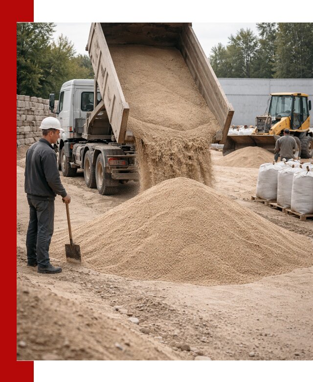Кварцевый песок фракция 0–3 мм с доставкой в Соколе