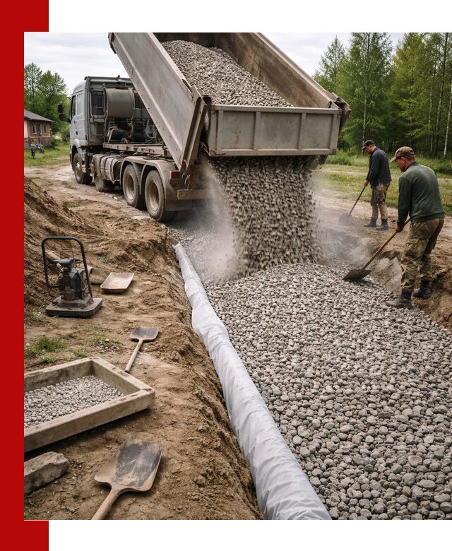 Гравий для дренажа с доставкой в Соколе качественный и недорогой