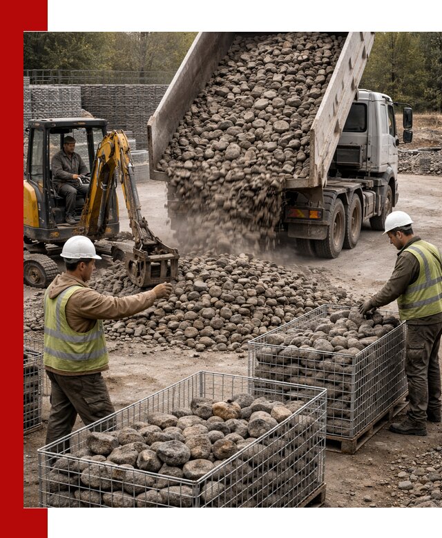 Камень для габионов фракция 100–201 в Соколе