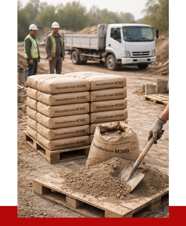 Пескобетон М300 в Соколе с доставкой от 4845 р. за куб | ПРОНЕРУДСкл