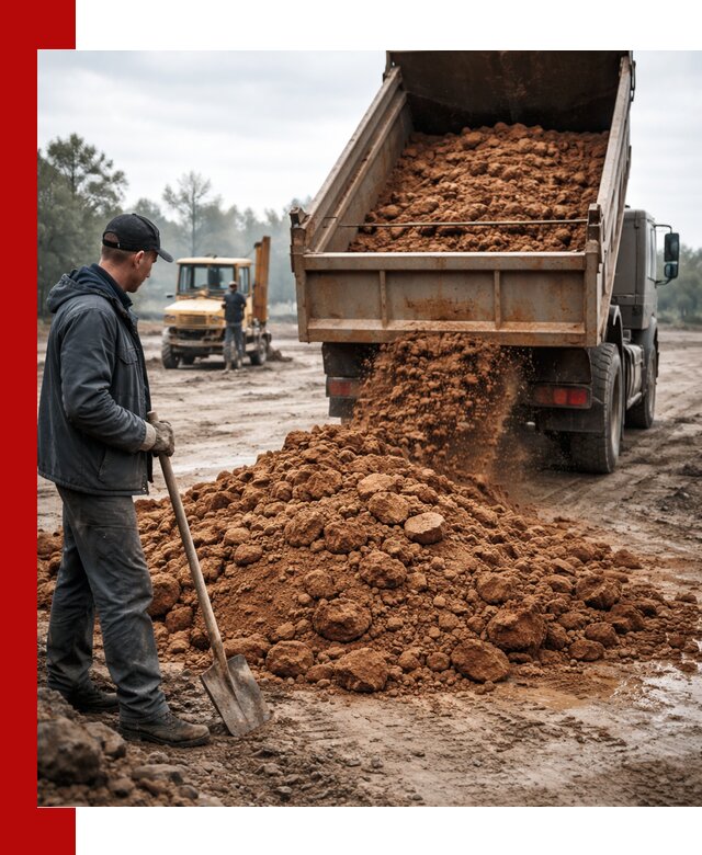 Глина для засыпки в Соколе с доставкой самосвалами