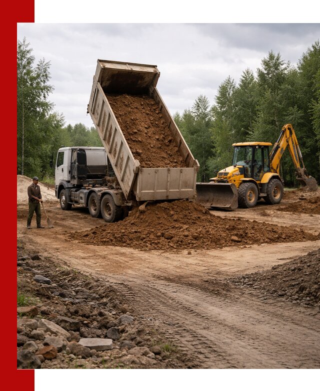 Доставка суглинка самосвалами в Соколе подсыпка и планировка