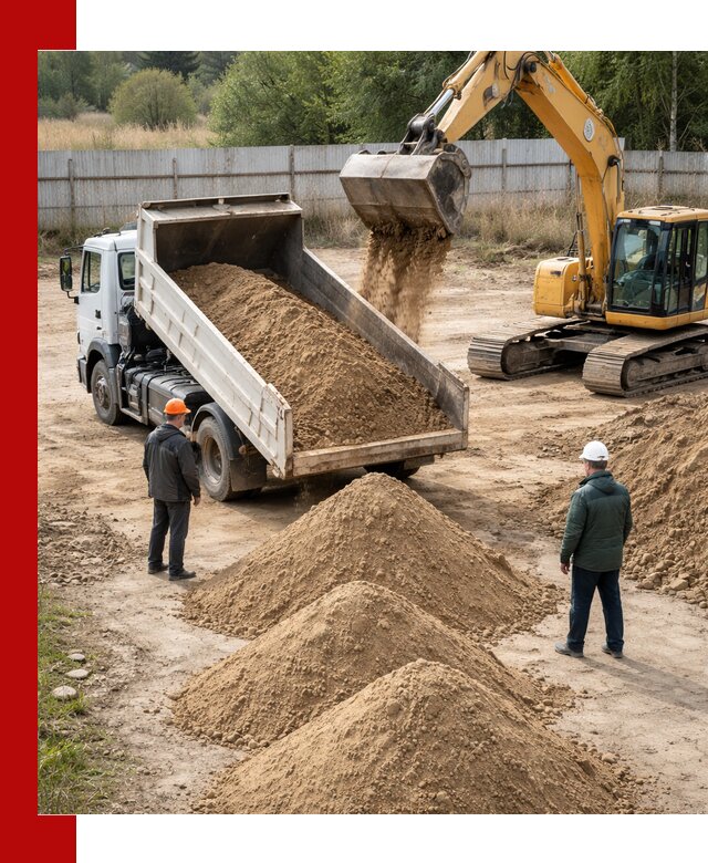 Доставка супеси вагонными и автопартиями в Соколе