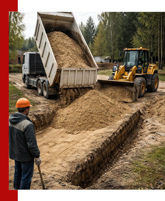 Доставка песчаного грунта в Соколе для строительных работ