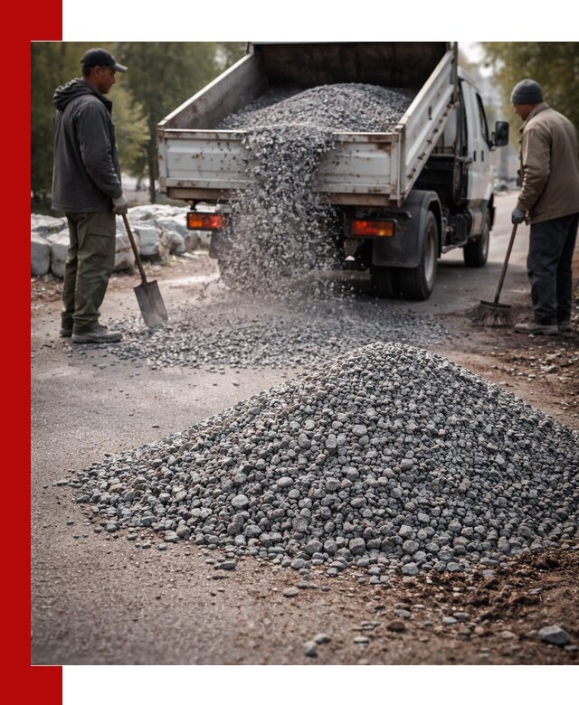 Гранитная крошка для посыпки дорог и тротуаров в Соколе