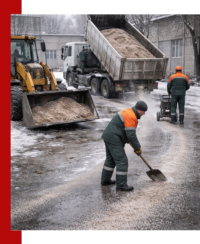 Реагент против гололеда с доставкой и нанесением в Соколе