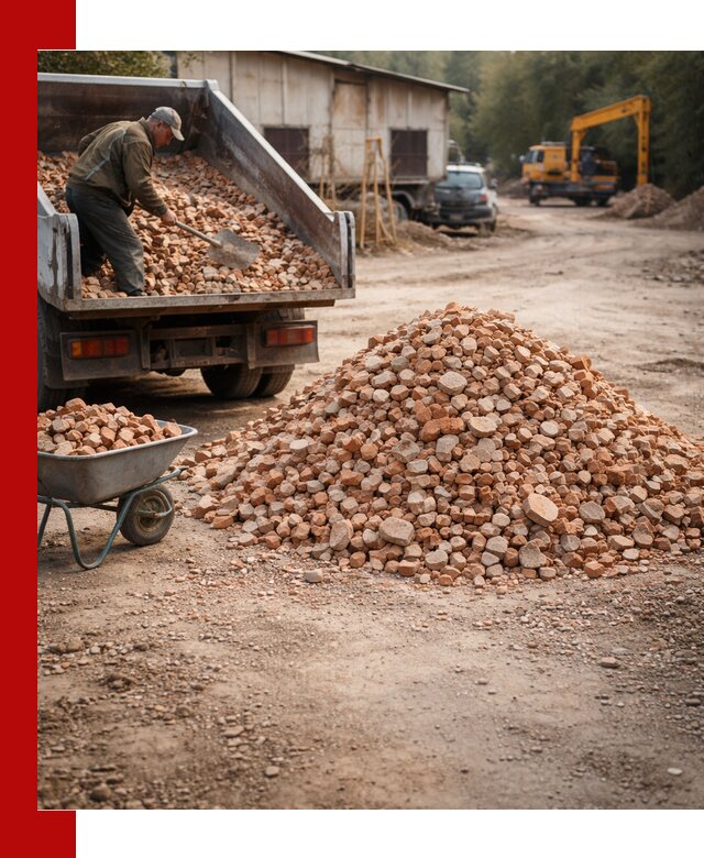 Доставка и подушка из боя кирпича с разгрузкой в Соколе