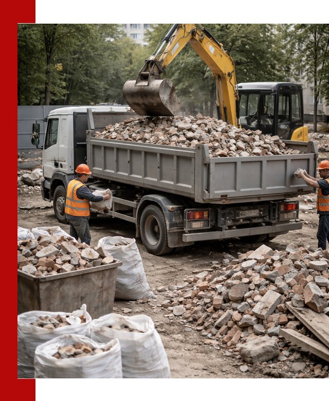 Вывоз строительного мусора в Соколе с самосвалами и контейнерами