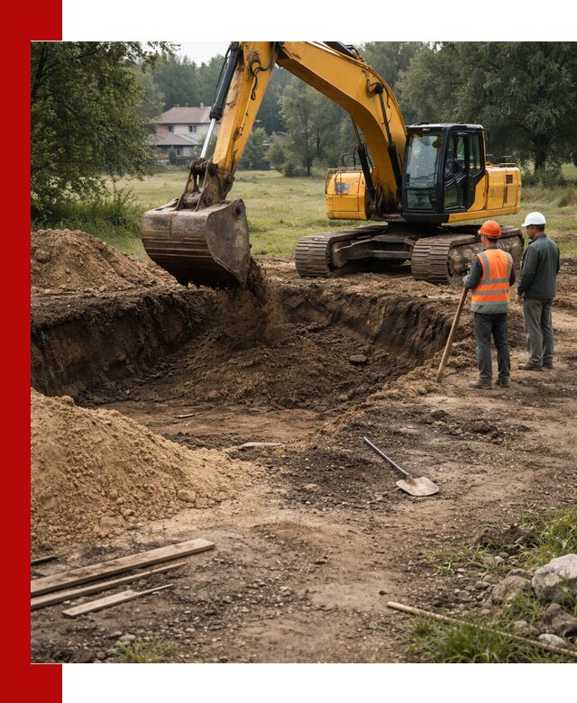 Рытье котлована под фундамент в Соколе (быстро и недорого)